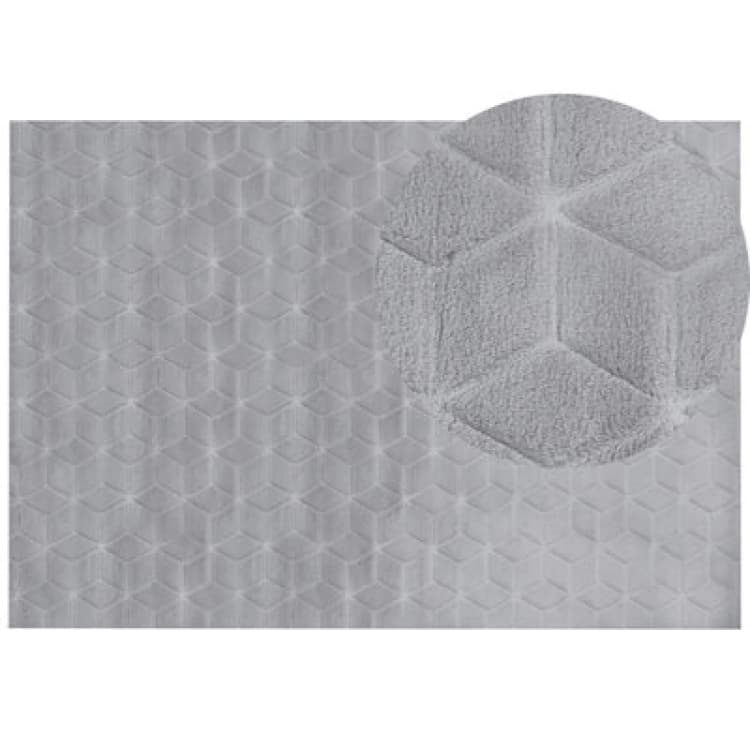 Image of Beliani Faux Fur Rug Thatta Grey 160 X 230 Cm