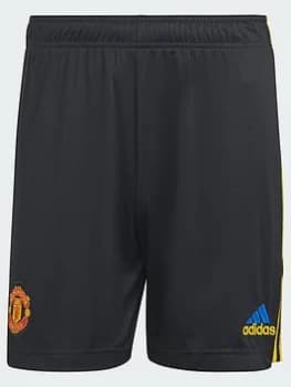 Image of adidas Manchester United 21/22 3rd Shorts - Black, Size 2XL, Men
