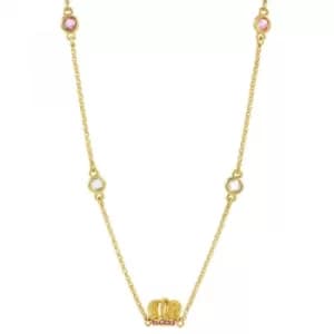 Image of Ladies Juicy Couture Gold Plated Juicy Crown Station Necklace