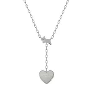 Image of Radley Ladies Silver Plated Drop Bobble Heart Necklace
