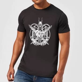Image of Mr Pickles Pentogram Drawn Dog Head Mens T-Shirt - Black - 3XL - Black