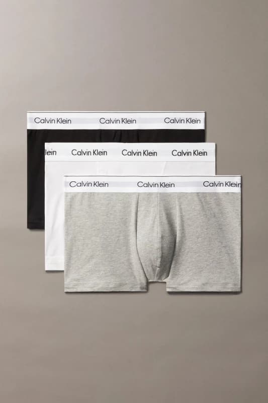 Image of Calvin Klein 3 Pack Icon Relaxed Fit Trunks Grey/White/Black L