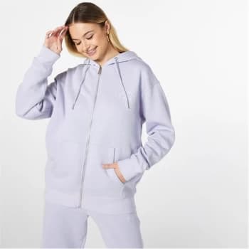 Image of Jack Wills Longline Zip Up Hoodie - Purple