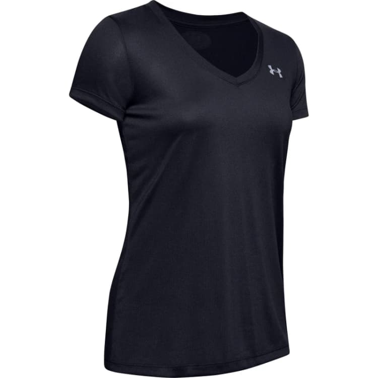 Image of Under Armour Tech V-Neck Short Sleeve Womens Black female 16 (XL)