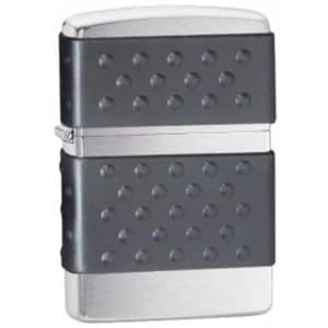Image of Zippo Black Zip Guard Brushed Chrome Windproof Lighter