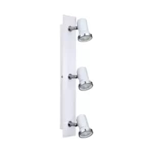 Image of Wall Flush Ceiling Light IP44 Bathroom Colour White Chrome Bulb GU10 3x3.3W Incl