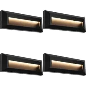 Image of 4 PACK Outdoor Pathway Guide Light - Indirect 2W Warm White LED - Black ABS