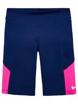 Image of Nike Older Girls Trophy Cycling Running Shorts - Blue/Pink