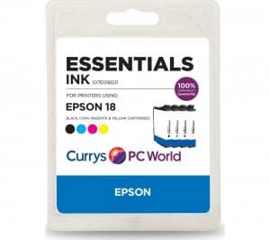 Image of Essentials Cyan Magenta Yellow and Black Epson Ink Cartridges Multipack