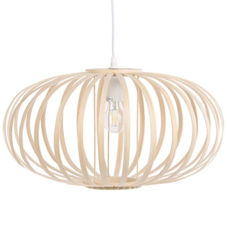 Image of Beliani Pendant Lamp Havel Bamboo Wood Light Brown