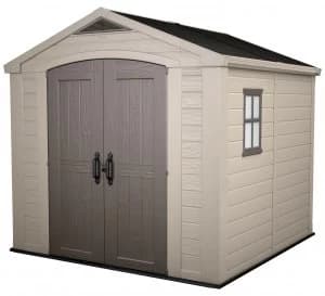 Image of Keter Factor Apex Garden Storage Shed 8 x 8ft - Beige/Brown
