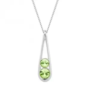 Image of Sterling Silver Teardrop Peridot Crystals Pendant P5100G