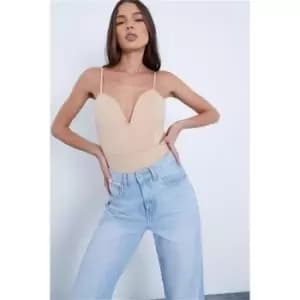 Image of I Saw It First Stone Scuba Plunge Bodysuit - Brown