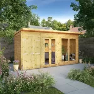 Image of Mercia Garden Products Mercia 14 x 6ft Shiplap Maine Pent Summerhouse with Side Shed