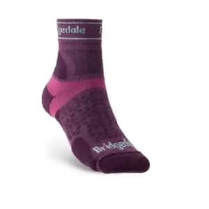 Image of Brigdedale TRAIL RUN Ultralight T2 Merino Sport 3/4 Crew Womens - Small Damson