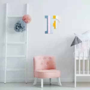 Image of Alphabet F Multicolor Decorative Wooden Wall Accessory