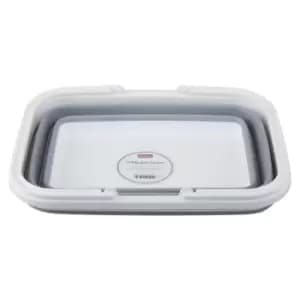 Image of Interiors by PH Collapsible Grey White Basket With Handles