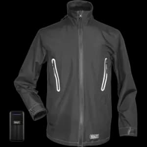 Image of Sealey 5v Heated Rain Jacket and Power Bank Black L