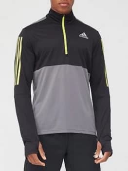 Image of adidas Own The Run Half Zip Top - Grey, Size 2XL, Men
