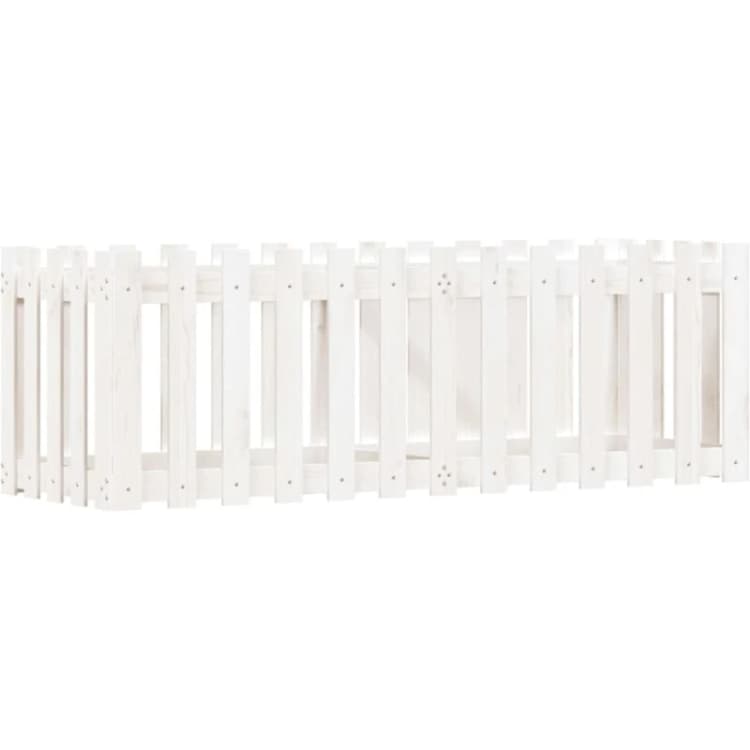 Image of vidaXL Garden Raised Bed w/ Fence Design White 150x50x50cm, White 832493