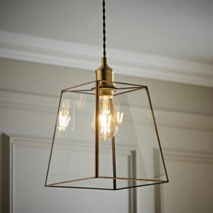 Image of VALUELIGHTS Glass Lantern Easy Fit Ceiling Light Shade Living Room Hallway Bedroom Lights 26779