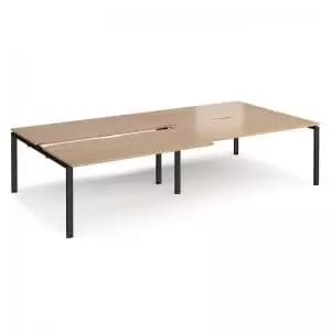 Image of Adapt sliding top double back to back desks 3200mm x 1600mm - black