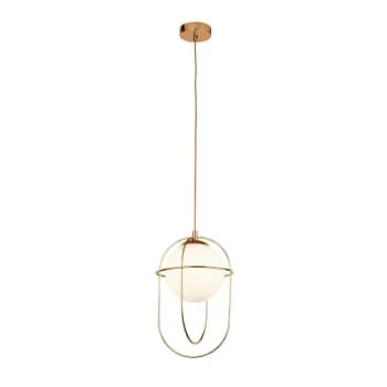 Image of 1 Light Pendant - Polished Brass With Opal Glass Ball