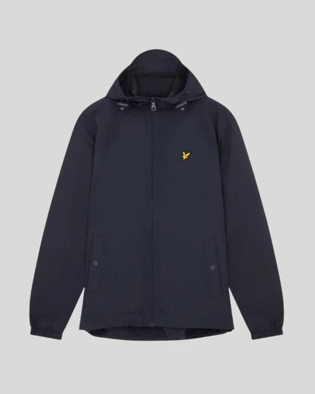 Image of Mens Dark Navy Zip Through Hooded Jacket Plus