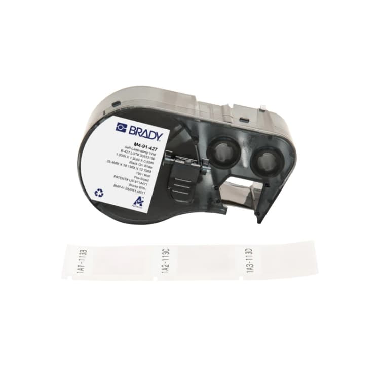 Image of Brady M4-91-427 printer label Black. White Self-adhesive printer label