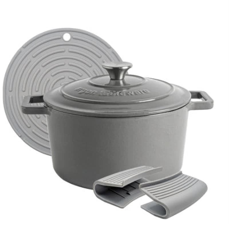 Image of Argon Tableware Cast Iron Casserole Dish 4.5 Litre Grey