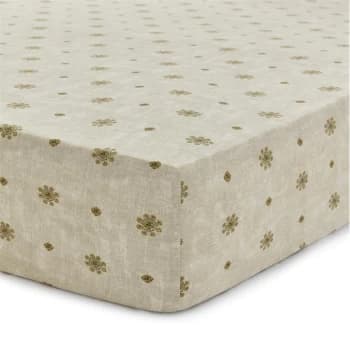 Image of Sanderson Siam Diamond Fitted Sheet - SUMAC AND GREY