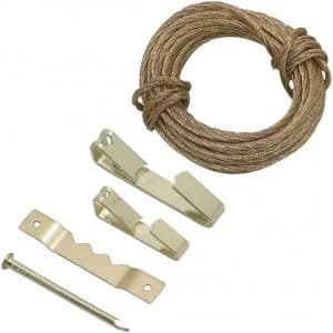 Image of Wickes Picture Hanging Kit Brass
