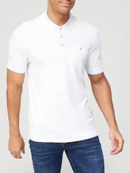 Image of Ted Baker Pumpit Textured Polo Shirt, White, Size XL, Men