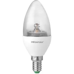 Image of Megaman 6W LED E14 SES Candle Warm White Dim-to-Warm - 143460
