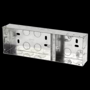 Image of Click Scolmore Essentials 1+2 Dual Deco 35MM K/O Galvanised Metal Back Box - WA375