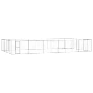 Image of Vidaxl Outdoor Dog Kennel Galvanised Steel 79.86 M