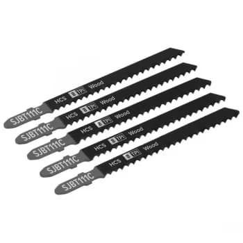 Image of Sealey SJBT111C Jigsaw Blade General Wood 100mm 8tpi - Pack of 5