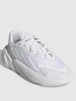 Image of adidas Originals Junior Ozelia Trainers - Triple/White, Triple White, Size 4