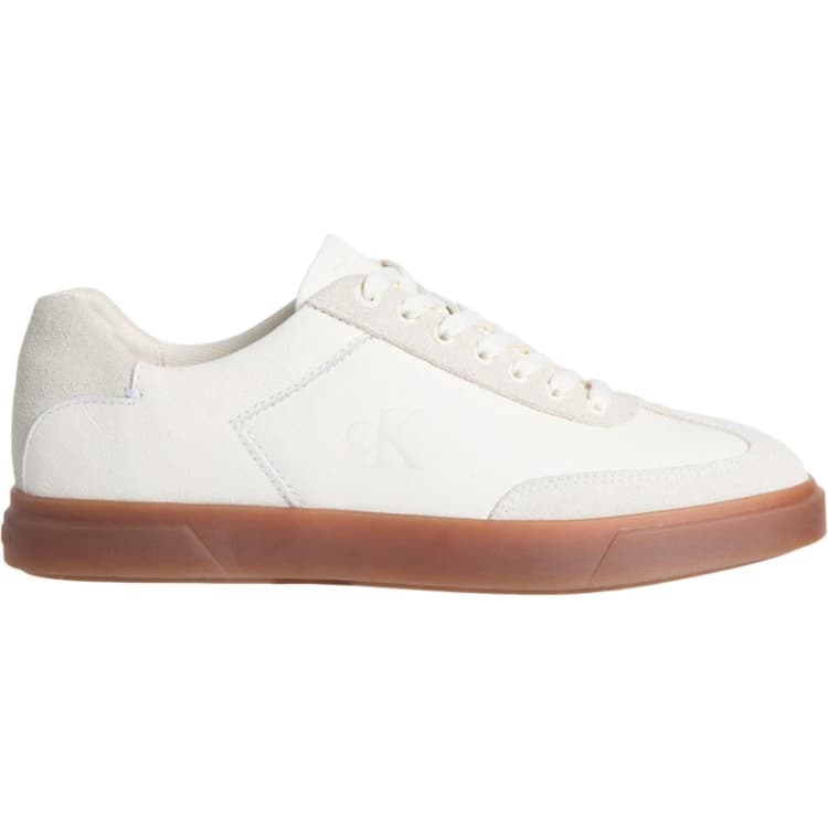Image of Calvin Klein Jeans Womens Leather Court Trainers Marshmallow female 5 (38)