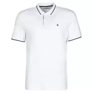 Image of Jack Jones JJEJERSEY mens Polo shirt in White - Sizes XXL,S,M,XL,XS
