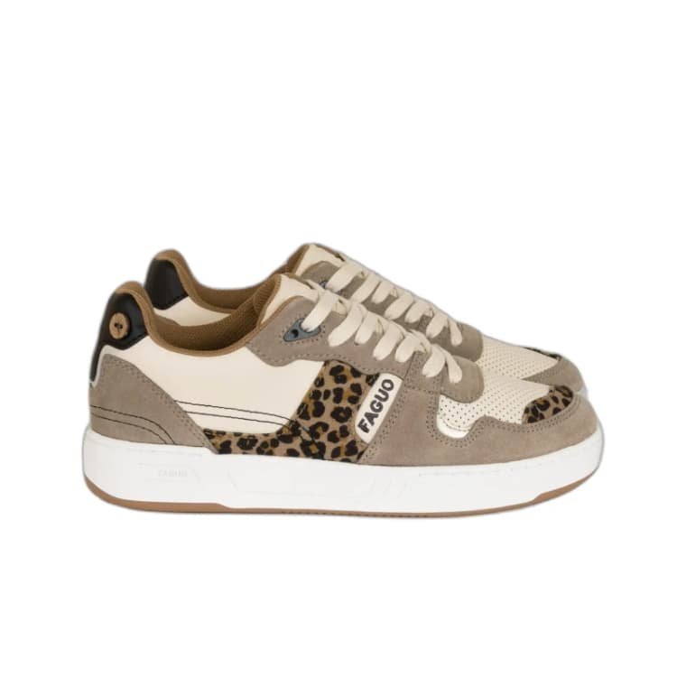 Image of Faguo Womens leather and suede sneakers Faguo Ceiba Blanc Female 37