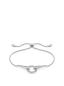 Image of Jon Richard Silver Plated Circle Link Toggle Bracelet