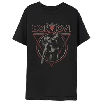 Image of Bon Jovi - Triangle Overlap Unisex Large T-Shirt - Black