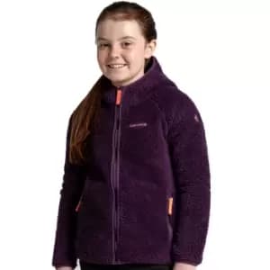 Image of Craghoppers Girls Kaito Hooded Relaxed Fit Fleece Jacket 7-8 Years - Chest 24.75-26.5' (63-67cm)