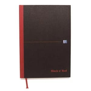 Image of Black n Red A4 90gm2 192 Pages Double Cash Casebound Notebook Pack of 5