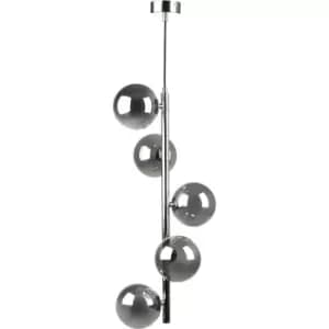 Image of Luna Globe Pendant Ceiling Light, Black, Gold, 5x G9