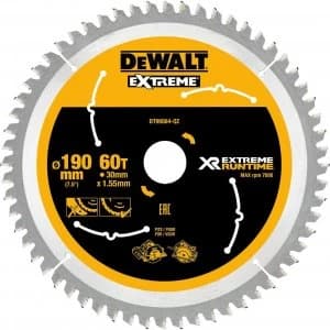 Image of DEWALT Extreme Runtime Circular Saw Blade 190mm 60T 30mm