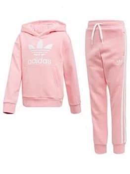 Image of Adidas Originals Childrens Trefoil Jog Set - Pink
