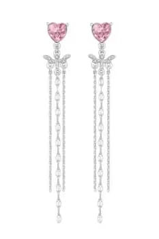 Image of Silver Ombre Pink Drop Earrings