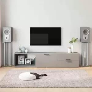 Image of Vidaxl Speaker Stands 2Pcs Silver Tempered Glass 4 Pillars Design